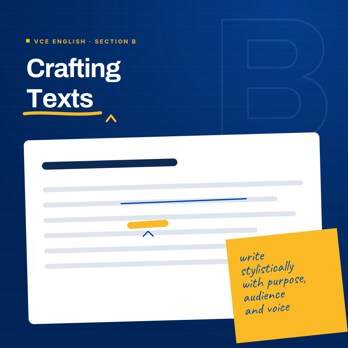 Section B: Crafting Texts